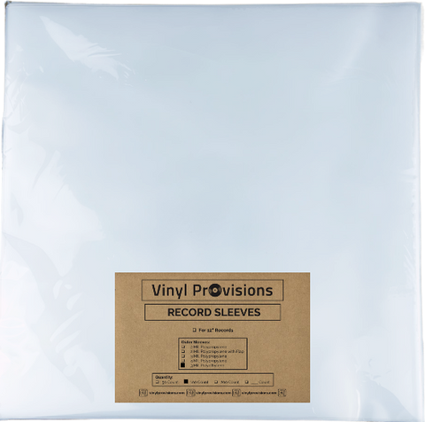 (1000) 12” 2mil Polypropylene Outer Vinyl Record Sleeves - Clear Style BULK  (Wholesale)