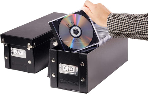 Snap-N-Store CD Storage Box - 2 Pack - Stores Up to 165 Discs