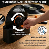HumminGuru EZ Record Washer, Manual Vinyl Record Cleaner Machine with Easy Spin & Watertight Label Clamp, Record Cleaning Kit with Gentle Goat-Hair Brushes, Alcohol-Free LP Fluid, Drying Rack & Cloth