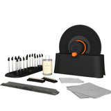 HumminGuru EZ Record Washer, Manual Vinyl Record Cleaner Machine with Easy Spin & Watertight Label Clamp, Record Cleaning Kit with Gentle Goat-Hair Brushes, Alcohol-Free LP Fluid, Drying Rack & Cloth