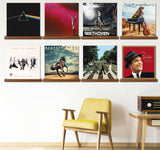 LABEND HOME Record Shelves Set of 8 – Vinyl Record Shelf Wall Mount for LP Album Storage – Made from Superior Pine Wood - Floating Wall Shelves/Ledge for Record Wall Display - Vinyl Record Storage