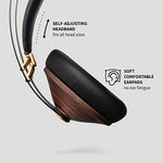 Meze 99 Classics Walnut Gold | Wired Over-Ear Headphones with Mic and Self Adjustable Headband | Classic Wooden Closed-Back Headset for Audiophiles - Vinyl Provisions