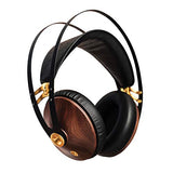 Meze 99 Classics Walnut Gold | Wired Over-Ear Headphones with Mic and Self Adjustable Headband | Classic Wooden Closed-Back Headset for Audiophiles - Vinyl Provisions