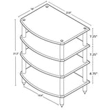 Pangea Audio Vulcan Four Shelf Audio Rack, Media Stand, and Components Cabinet 4 Shelf Black - Vinyl Provisions
