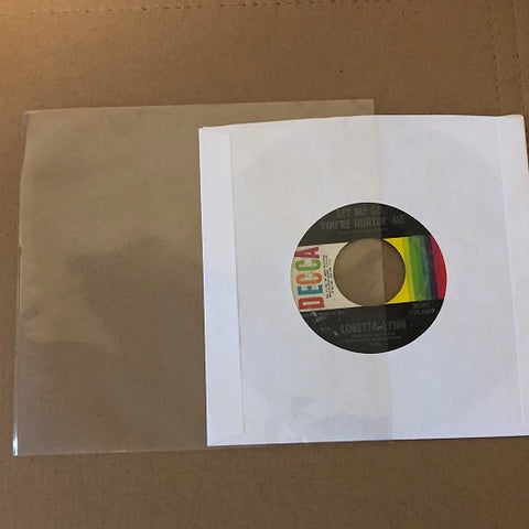 Clear 45 RPM Outer Sleeves 2 Mil Polypropylene - 7 Vinyl Record Covers